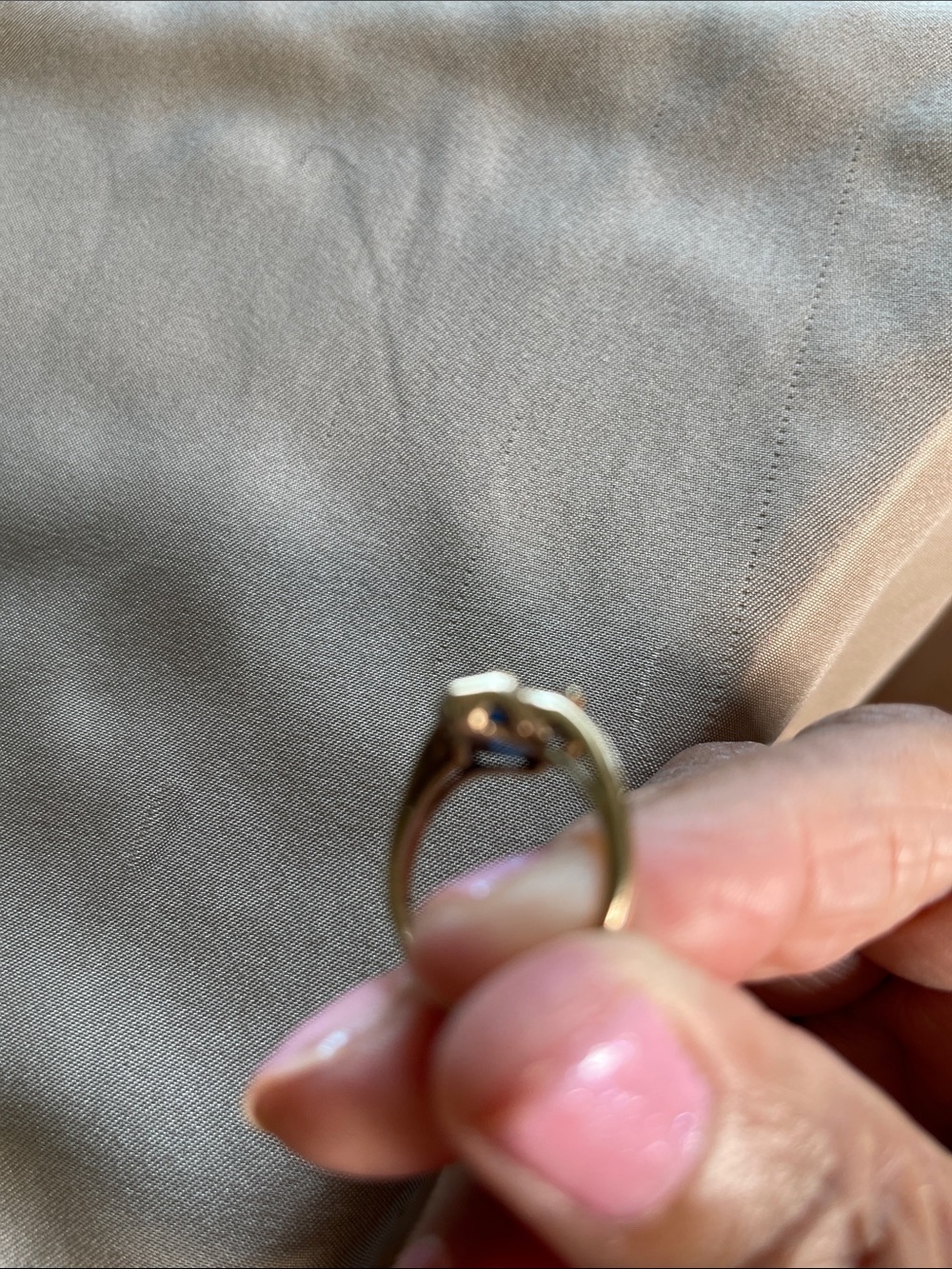 Vintage Dasun Elegant Blue with 2 stones 10K Gold Ring - Picture 11 of 16